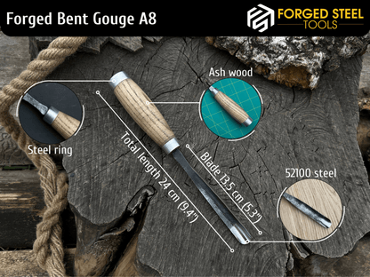 Hand - Forged Straight Rounded Chisel, 10 - 45 mm (0.4 - 1.8 inches) - 2