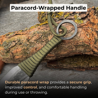 Hand - Forged Throwing Knife – 23 cm (9 in) with Leather Belt Sheath - 3