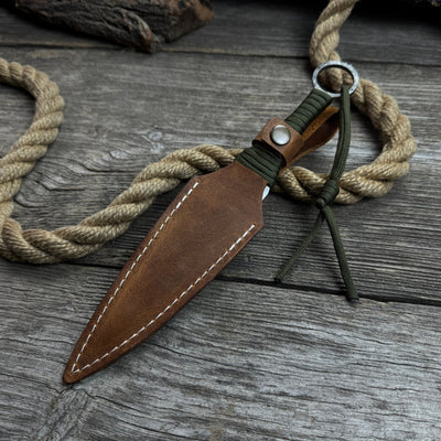 Hand - Forged Throwing Knife – 23 cm (9 in) with Leather Belt Sheath - 5