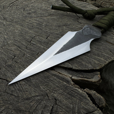 Hand - Forged Throwing Knife with Leather Belt Sheath, 16 cm (6.3 inches) - 8