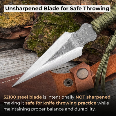 Hand - Forged Throwing Knife with Leather Belt Sheath, 16 cm (6.3 inches) - 2