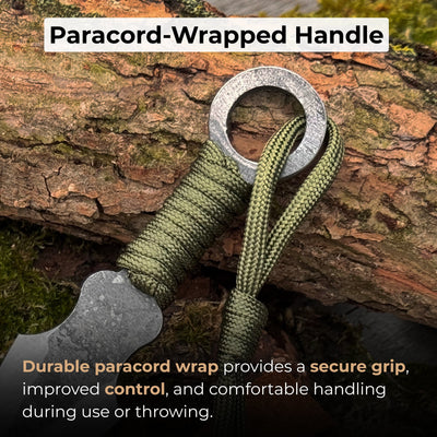 Hand - Forged Throwing Knife with Leather Belt Sheath, 16 cm (6.3 inches) - 3