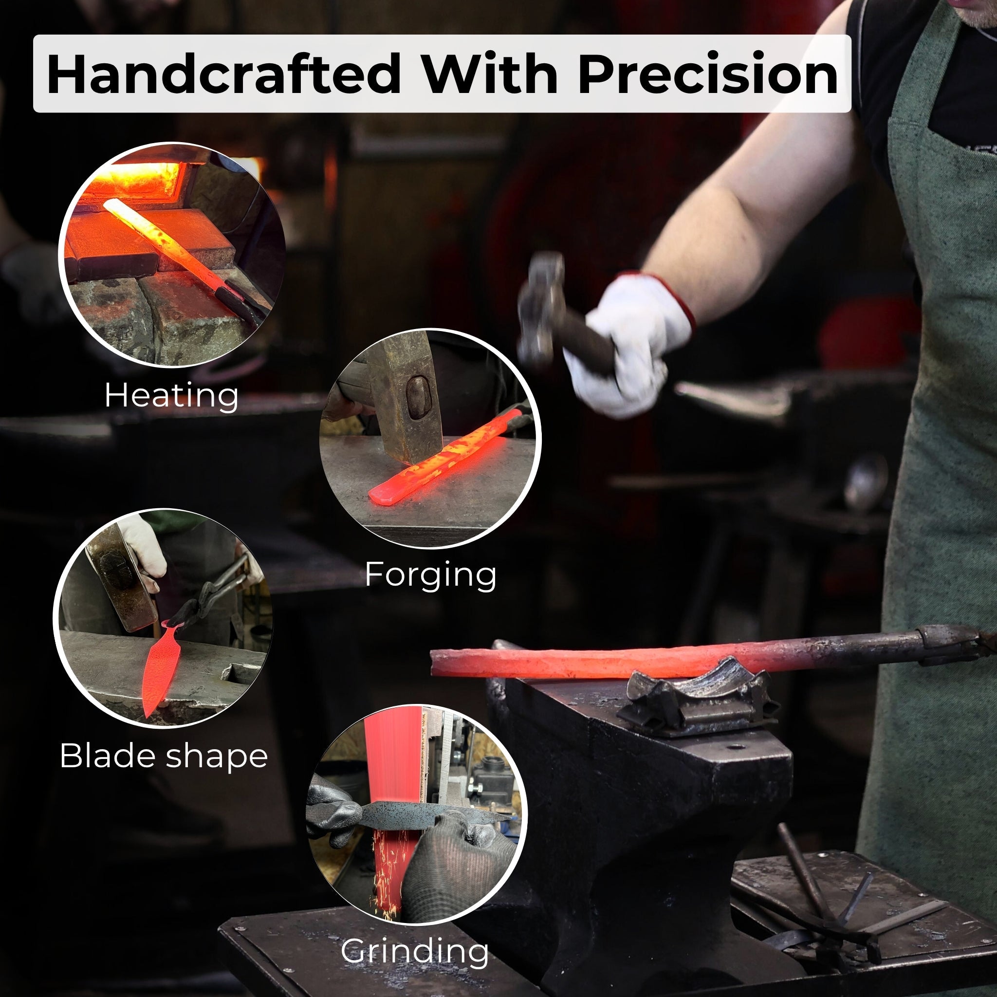 Hand - Forged Throwing Knife with Leather Belt Sheath, 19 cm (7.48 inches) - 9