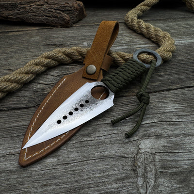 Hand - Forged Throwing Knife with Leather Belt Sheath, 19 cm (7.48 inches) - 1