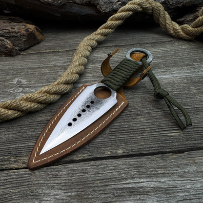 Hand - Forged Throwing Knife with Leather Belt Sheath, 19 cm (7.48 inches) - 2