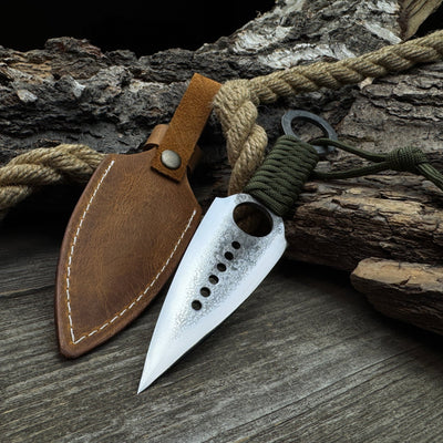 Hand - Forged Throwing Knife with Leather Belt Sheath, 19 cm (7.48 inches) - 5