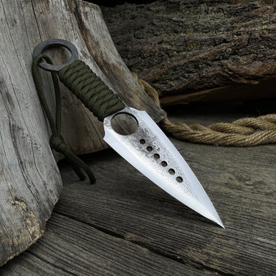 Hand - Forged Throwing Knife with Leather Belt Sheath, 19 cm (7.48 inches) - 7