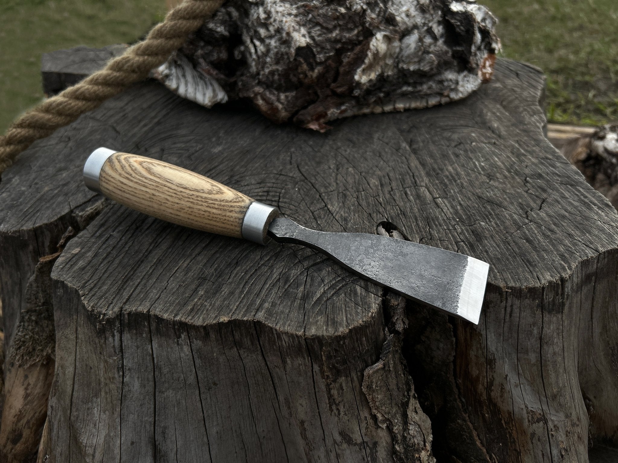 WOOD CHISEL, hand forged, retailer type XV