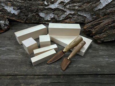 Hand - Forged Wood Carving Tool Set with Wooden Blanks WS8 - 2