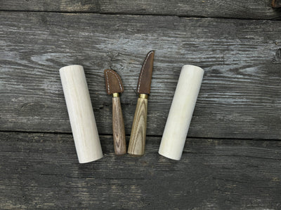 Hand - Forged Wood Carving Tool Set with Wooden Blanks WS9 - 2