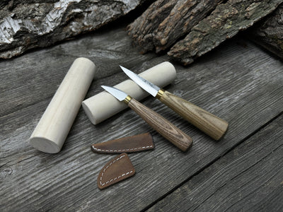 Hand - Forged Wood Carving Tool Set with Wooden Blanks WS9 - 1