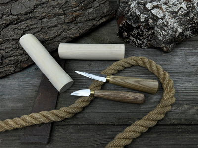 Hand - Forged Wood Carving Tool Set with Wooden Blanks WS9 - 5