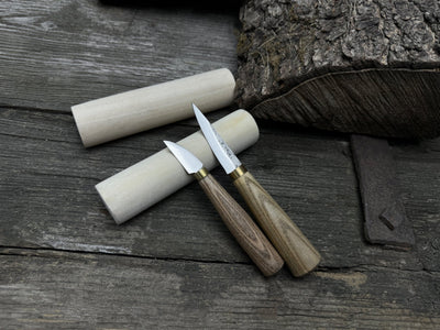 Hand - Forged Wood Carving Tool Set with Wooden Blanks WS9 - 6