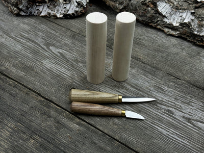 Hand - Forged Wood Carving Tool Set with Wooden Blanks WS9 - 4