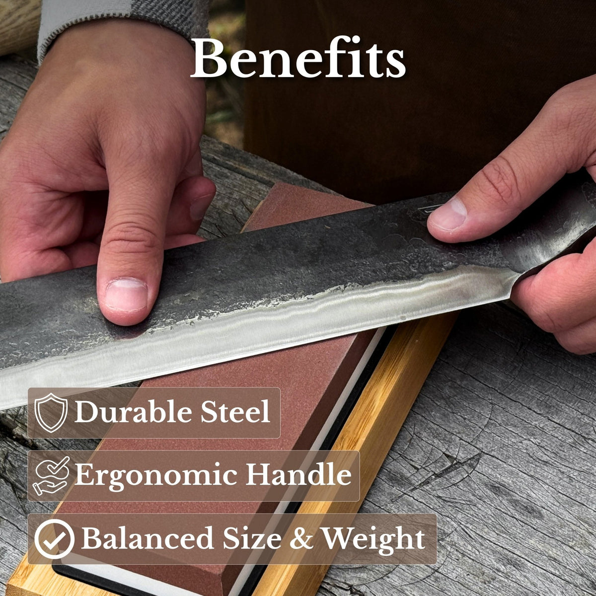 Hand-Forged Wood Splitting Froe, 25.5 cm / 10 in - 9