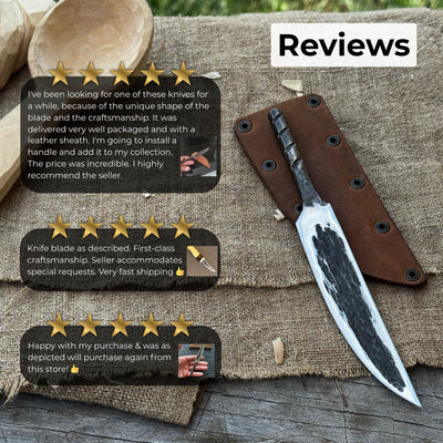 Hand - Forged Yakut Blade with Leather Sheath, 10 cm (3.93 inches) - 9