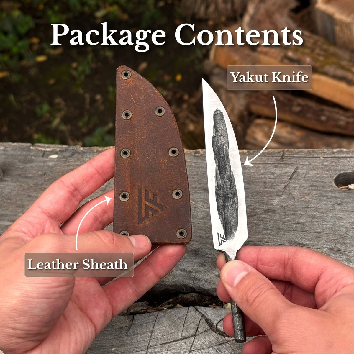 Hand-Forged Yakut Blade with Leather Sheath, 10 cm (3.93 inches) - 9