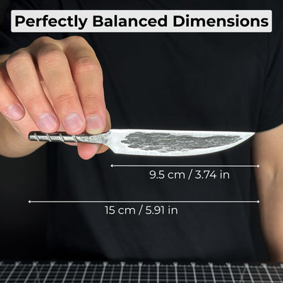 Hand - Forged Yakut Blade with Leather Sheath, 10 cm (3.93 inches) - 5