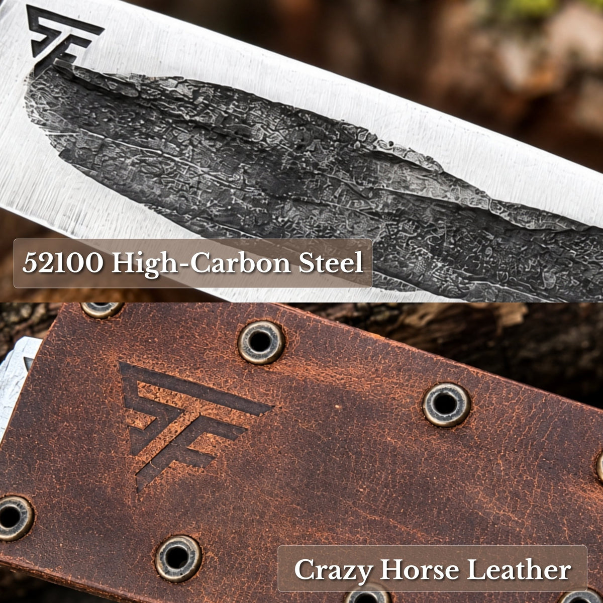 Hand-Forged Yakut Blade with Leather Sheath, 10 cm (3.93 inches) - 7