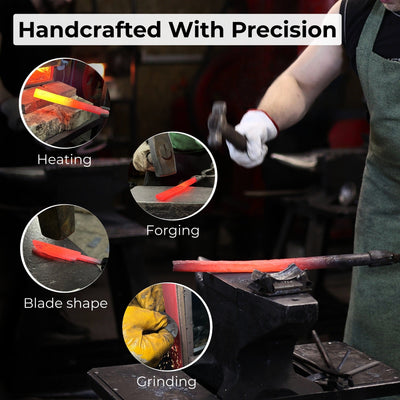 Hand - Forged Yakut Blade with Leather Sheath, 10 cm (3.93 inches) - 8