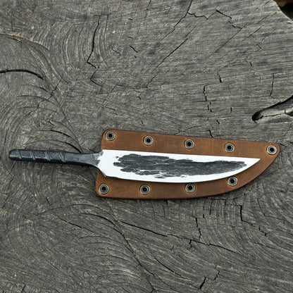 Hand - Forged Yakut Blade with Leather Sheath, 10 cm (3.93 inches) - 1