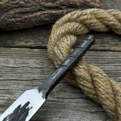 Hand - Forged Yakut Blade with Leather Sheath, 10 cm (3.93 inches) - 8