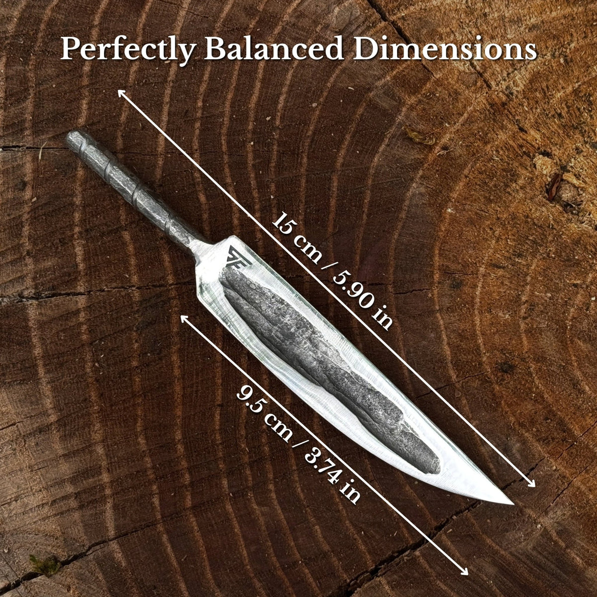 Hand-Forged Yakut Blade with Leather Sheath, 10 cm (3.93 inches) - 3