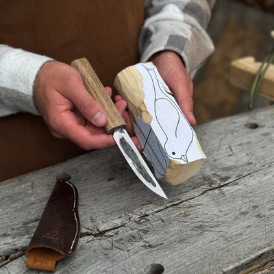 Hand-Forged Yakut Knife with Leather Sheath, 9.5 cm (3.74 inches) - 8