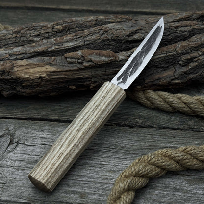 Hand - Forged Yakut Knife with Leather Sheath, 9.5 cm (3.74 inches) - 2