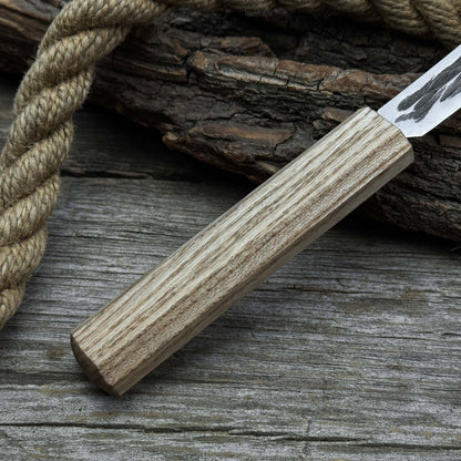 Hand - Forged Yakut Knife with Leather Sheath, 9.5 cm (3.74 inches) - 8