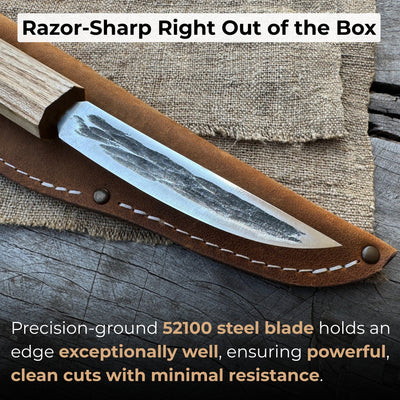 Hand - Forged Yakut Knife with Leather Sheath, 9.5 cm (3.74 inches) - 2