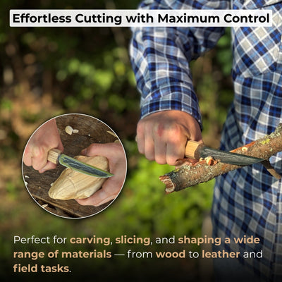 Hand - Forged Yakut Knife with Leather Sheath, 9.5 cm (3.74 inches) - 7