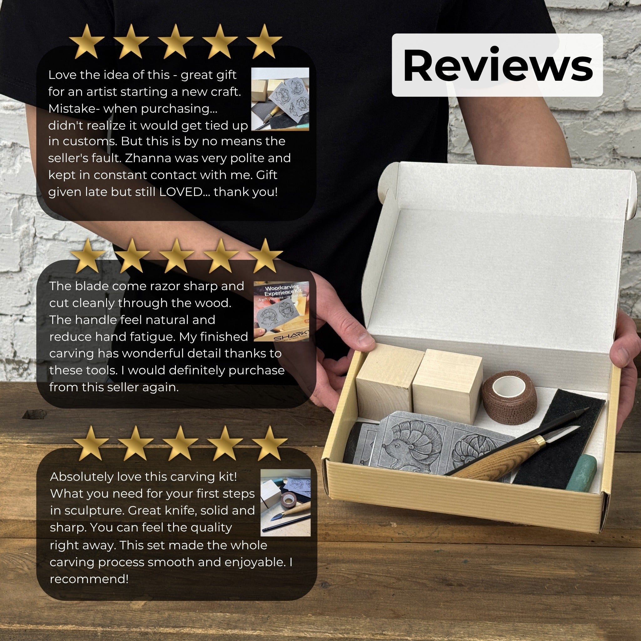 Hedgehog Carving Kit - Complete Starter Whittling Kit for Beginners, Adults, Teens, and Kids - 12