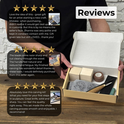 Hedgehog Carving Kit - Complete Starter Whittling Kit for Beginners, Adults, Teens, and Kids - 12