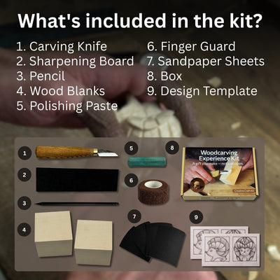 Hedgehog Carving Kit - Complete Starter Whittling Kit for Beginners, Adults, Teens, and Kids - 2
