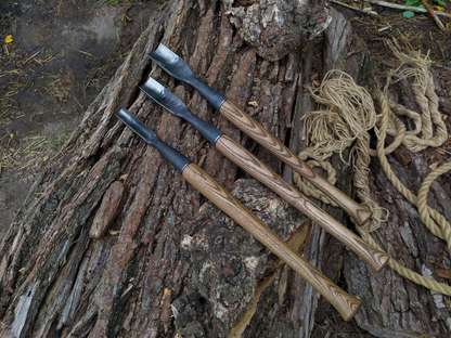 3-Piece Hand-Forged Timber Framing Rounded Chisel Set - Forged Steel Tools