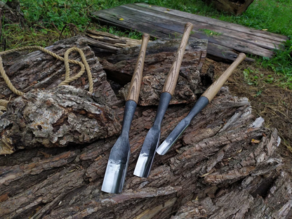 3-Piece Hand-Forged Timber Framing Rounded Chisel Set - Forged Steel Tools