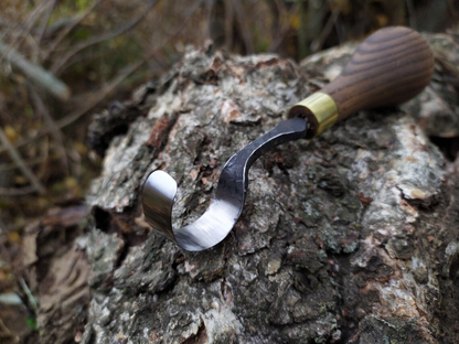 Hand-Forged Spoon Carving Hook Knife, ⌀3 cm (1.2 inches) - Forged Steel Tools