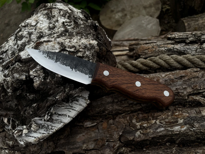 Hand-Forged Bushcraft Knife, 9 cm (3.5 inches) - Forged Steel Tools