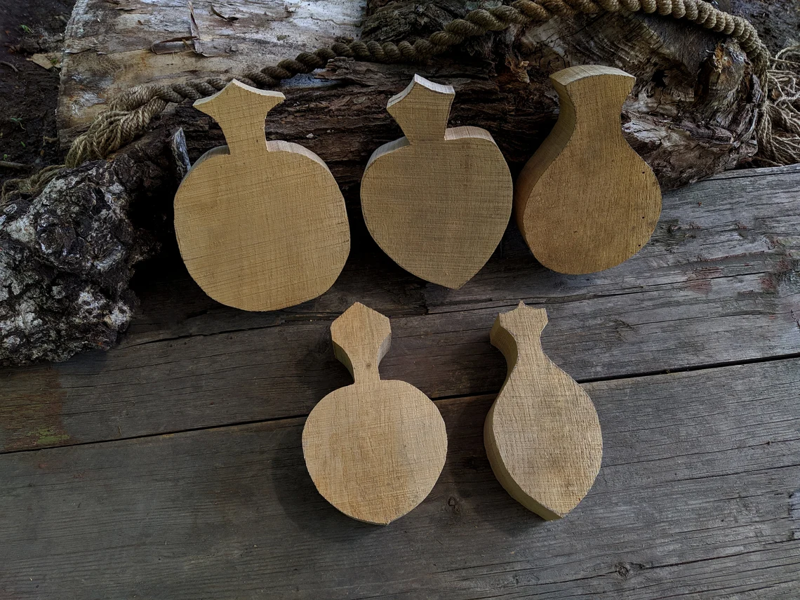 5-Piece Wooden Kuksa Blank Set - Forged Steel Tools