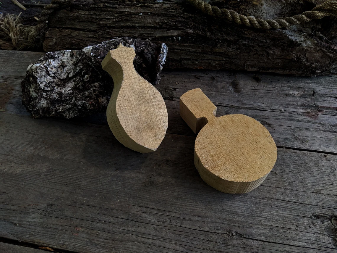 2-Piece Wooden Kuksa Blank Set - Forged Steel Tools