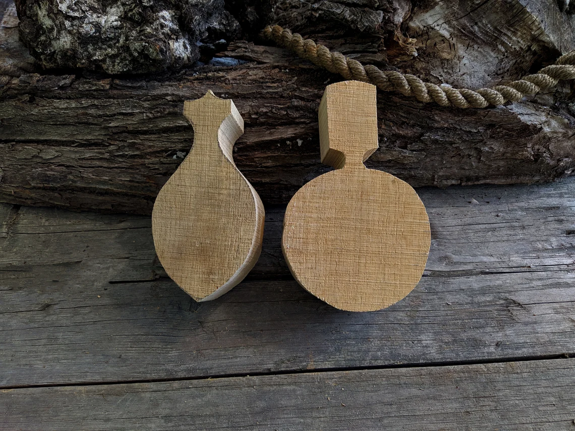 2-Piece Wooden Kuksa Blank Set - Forged Steel Tools