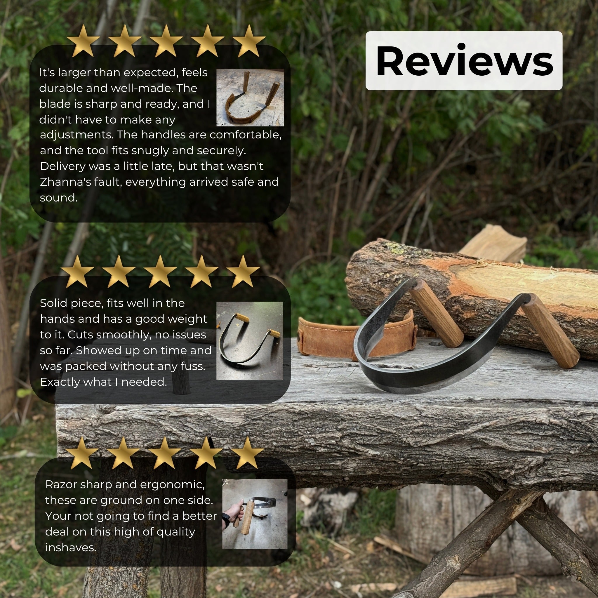 Inshave (Half - Rounded Drawknife), 16.5 cm (6.5 inches) - 9