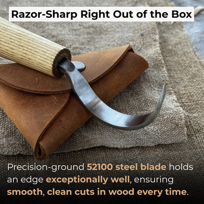 Large Hook Knife for Spoon Carving, ⌀6 cm (2.4 inches) - 2