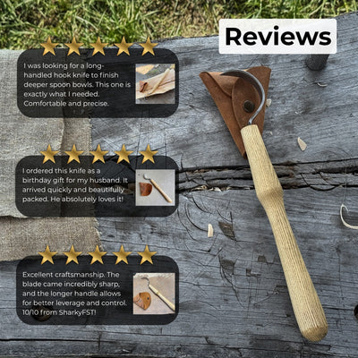 Large Hook Knife for Spoon Carving, ⌀6 cm (2.4 inches) - 9