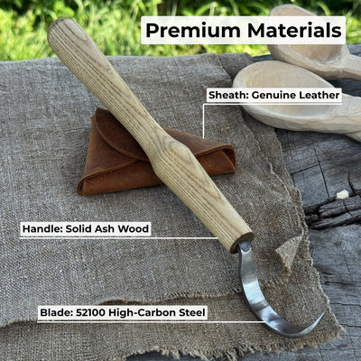 Large Hook Knife for Spoon Carving, ⌀6 cm (2.4 inches) - 6