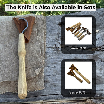 Large Hook Knife for Spoon Carving, ⌀6 cm (2.4 inches) - 10