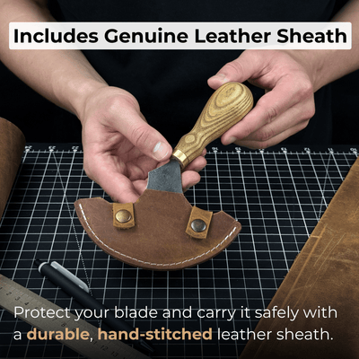 Large Leather Round Knife, 12.5 cm (4.9 inches) - 5