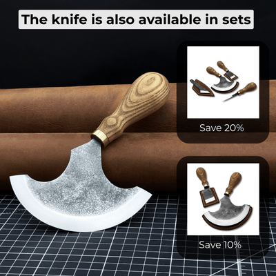 Large Leather Round Knife, 12.5 cm (4.9 inches) - 10