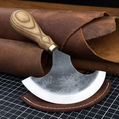 Large Leather Round Knife, 12.5 cm (4.9 inches) - 1